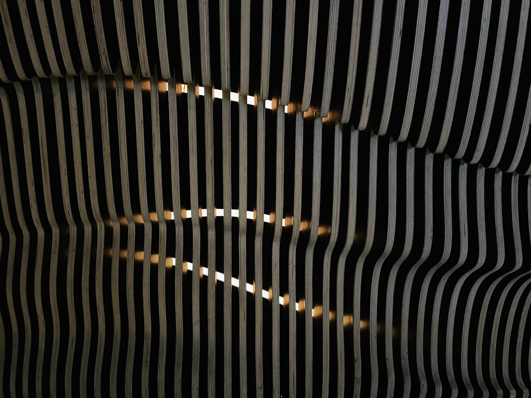 Photo striped floor lamp