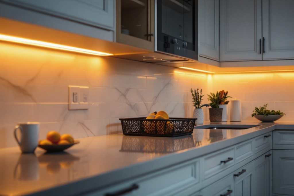Enhance Your Kitchen with Under-Cabinet Lighting for Dark Marble ...